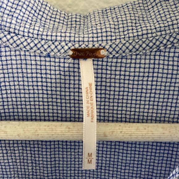 Free People Retro Romance Blue Gingham Maxi Top - Picture 9 of 13